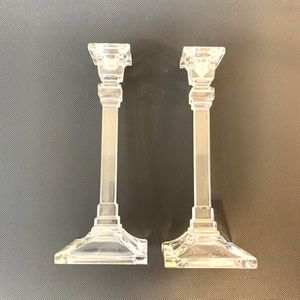 Crystal Pillar Candlestick Holders